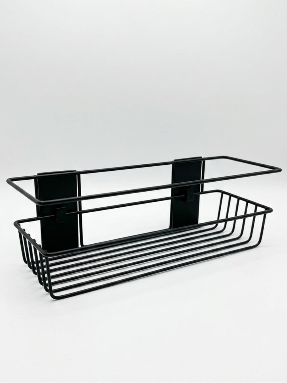 Like New Command Matte Black Bath Caddy Shower Shelf Rust Resistant Organization